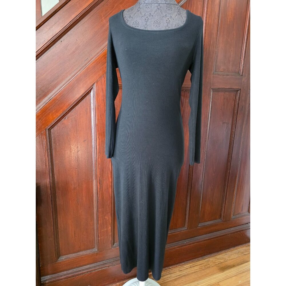 Victorias Secret Black Long Sleeve Midi Dress M